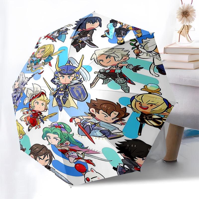 1pc Chibi Characters Outdoor Umbrella - Automatic Opening/Closing - Portable 3-Fold Design - 8-Rib Iron Frame - Perfect Gift for Fans, Travelers,