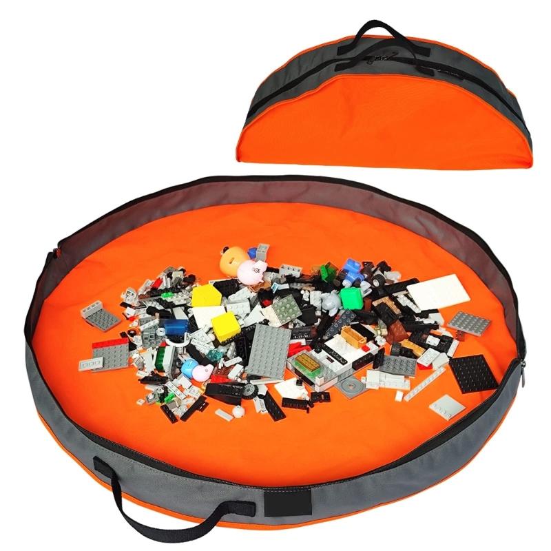 Gjenbrukbar polyester aktivitetsmatte for barn med glidelåslukking Oppbevaringsorganisatorer Trygg for byggeklossaktiviteter Håndverk Pikniker