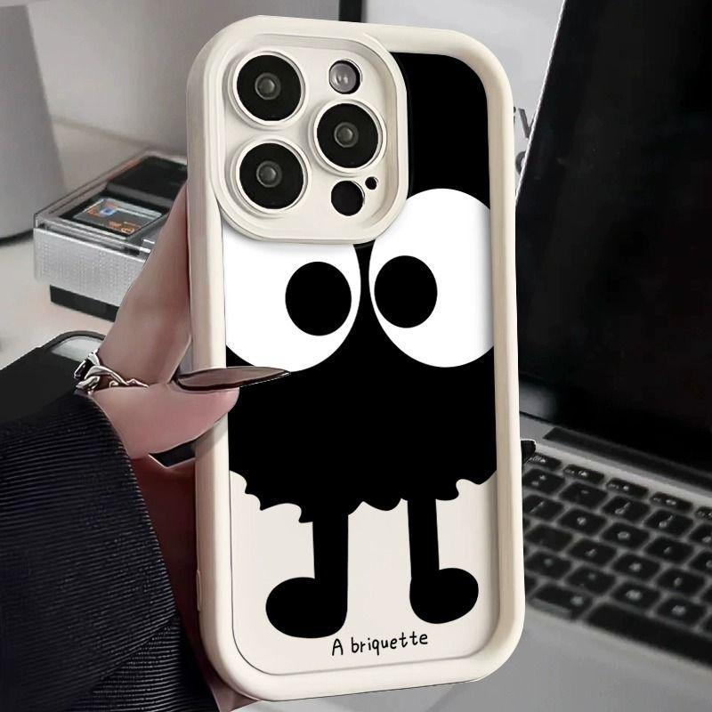 Big eye briquettes are suitable for Apple 15promax mobile phone case iPhone14/13 simple 12/11 new 17/16p
