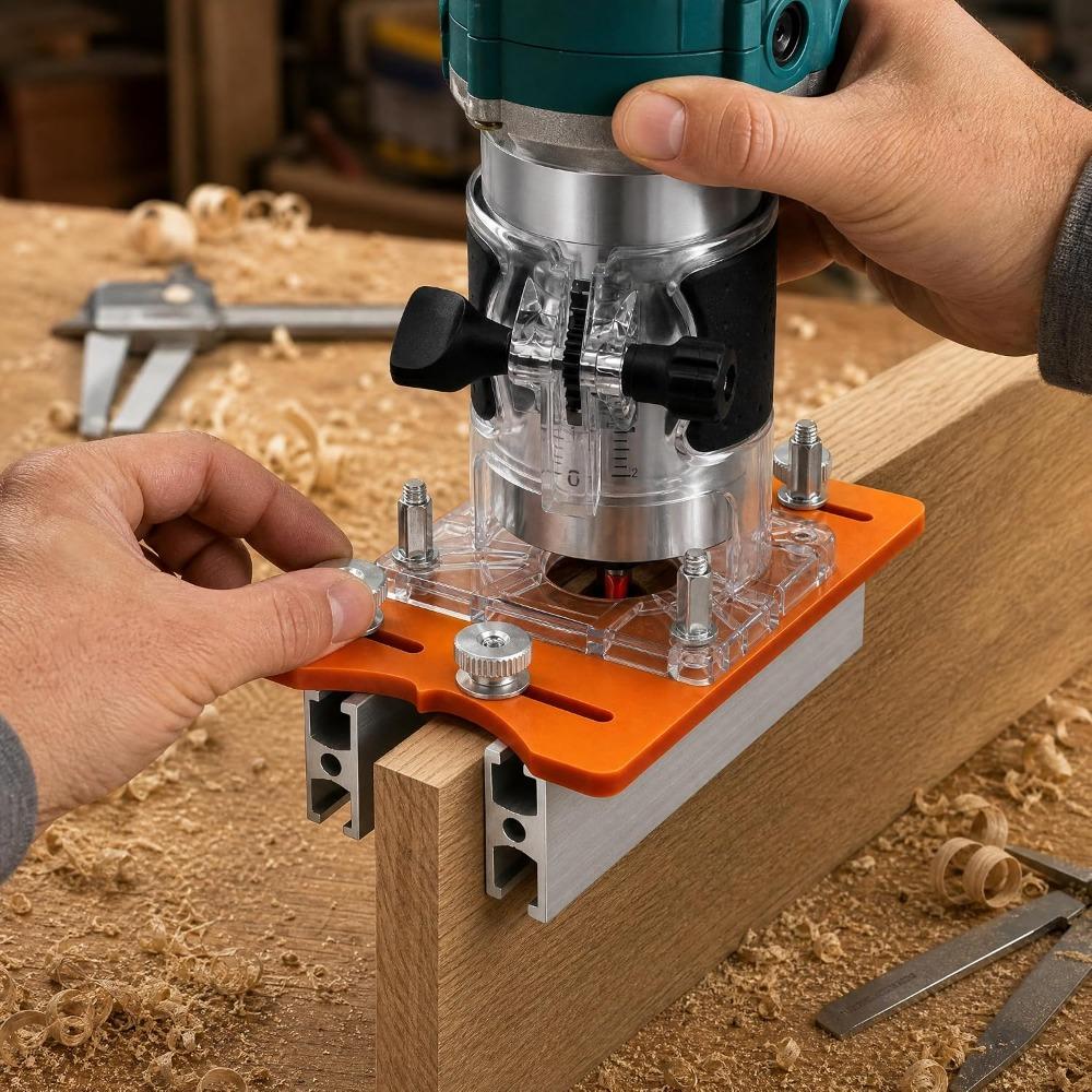4pcs Compact Design Palm Router Base 2 in 1 Wood Trimmer Base Router Slotting Bracket For Cabinet