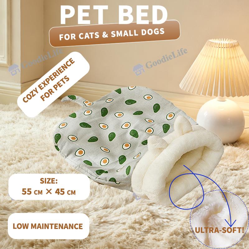 Winter Warm Cat Bed Semi Enclosed Dog House Cozy Sleeping Bag Pet Blanket for Cats and Small Dogs