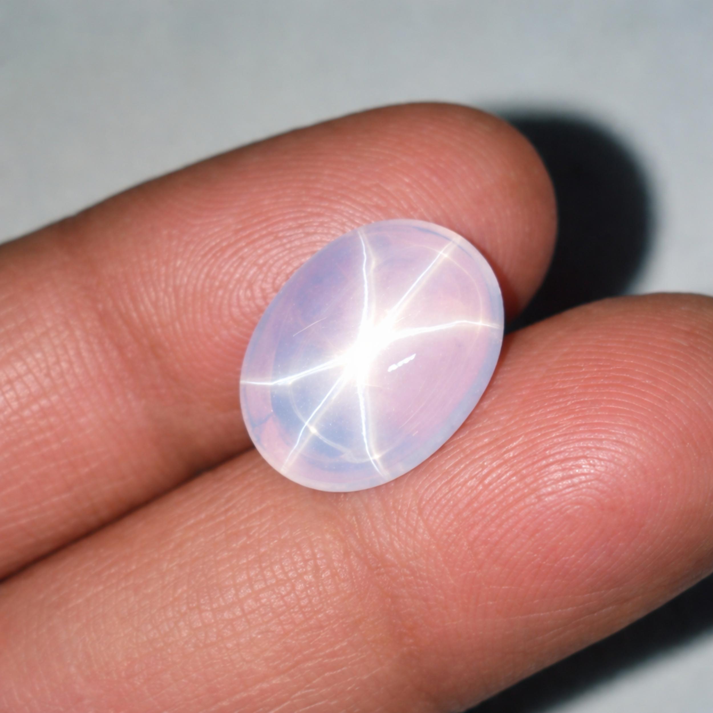 

AAA Quality White Star Sapphire Gemstone Oval Cabochon Loose Stone Mixed Sizes 1 Piece белый
