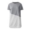 Women's Casual Fashion Short-Sleeved Stitching Round Neck Pullover Thin T-shirt