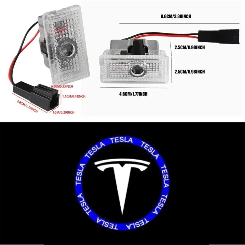 Car Sticker Tesla Tesla 2Pcs Car Door Projector Welcome Lights Accessories For Tesla Model 3 S X Y Cybertruck Roadster SpaceX Ca