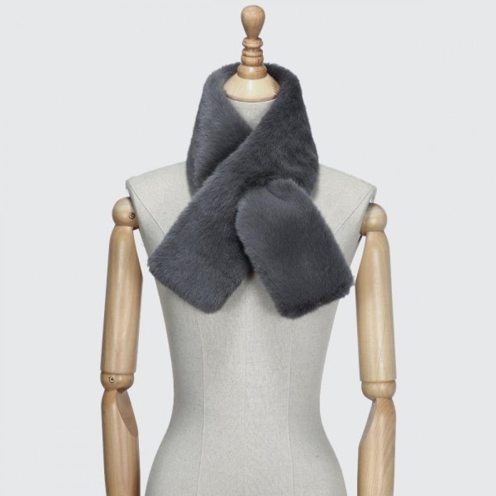 Lala Winter Fur Scarf D Gray  Gift Lala Canvas Bag   Lalaf230 