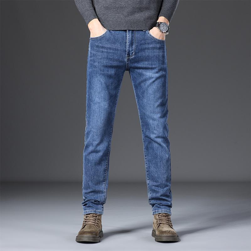 Autumn Denim Trousers for Men - Stretch Slim-fit Straight Leg, Trendy Brand Versatile Lightweight New Style Men's Long Trousers