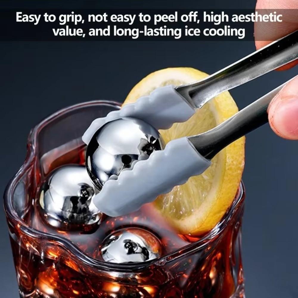 25mm Stainless Steel Ice Cubes Ball Reusable Whiskey Stones Set New Spherical Steel Ice Cubes