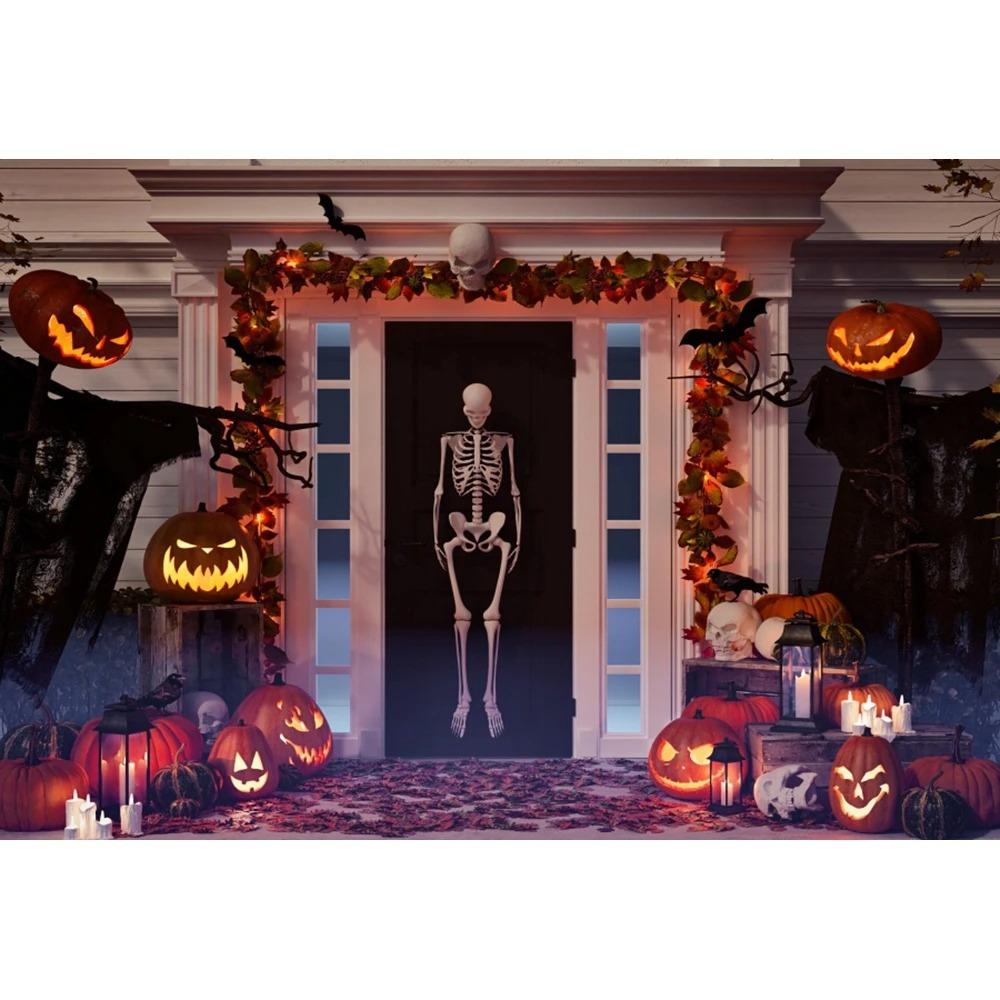 Tapiz de decoración de Halloween, casa embrujada, noche de terror, tumba aterradora, fantasma, calavera, bruja, castillo, fondo, tela, decoración de fiesta