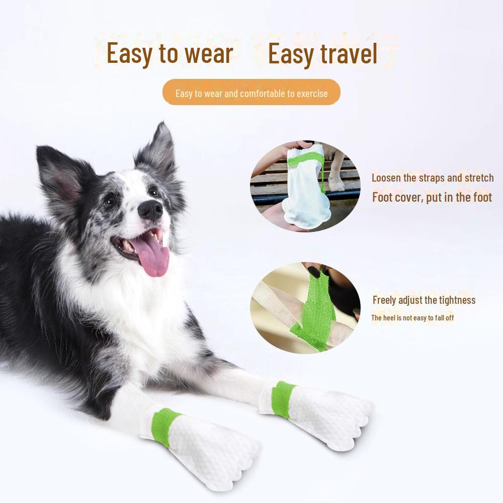 Disposable Waterproof Dog Shoe Covers: Anti-Dirt, Anti-Drop Footwear for Small Dogs and Teddy Breeds.
