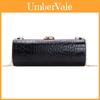 Elegant Leatherlike Textured Cylindrical Handbag For Parties