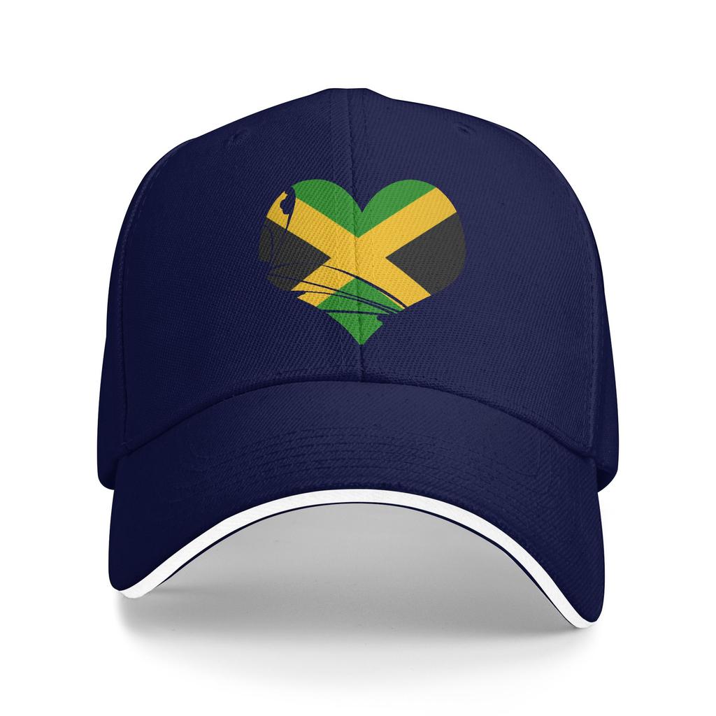 Jamaica heart Sun Baseball Cap Summer Unisex Adult Print Hip Hop Hats Wholesale Casual Hiking Fishing Snapback Cap