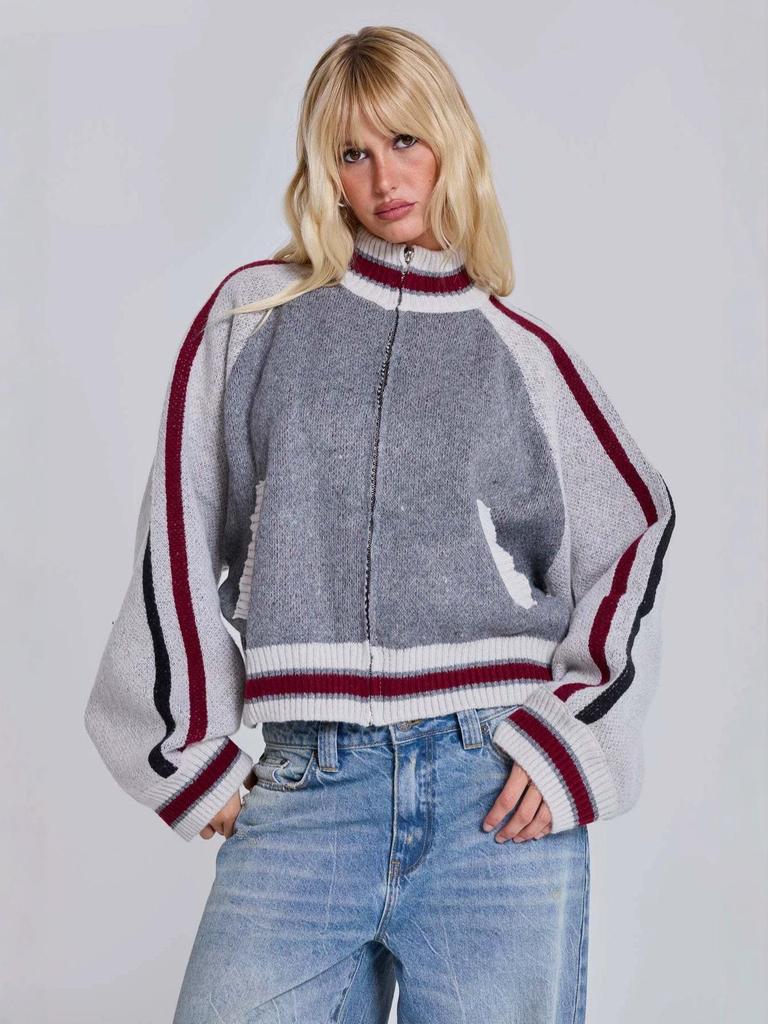 Autumn Retro Star Knit Sweater – Trendy Loose Fit