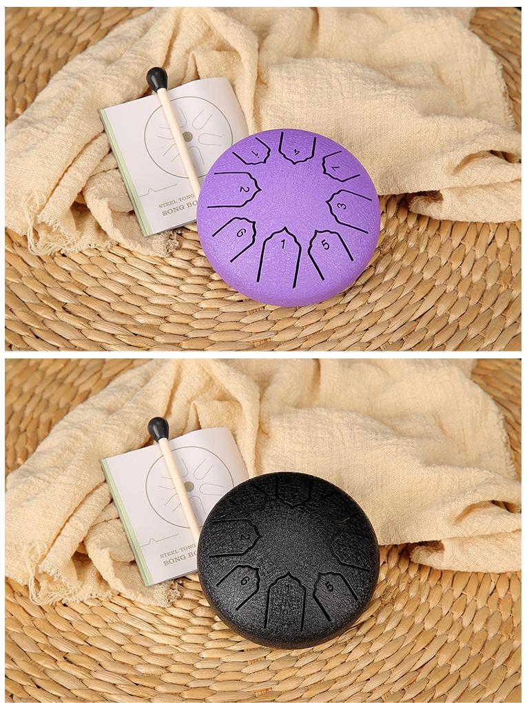 4-inch Mini Ethereal Steel Tongue Drum - 8-tone, Worry-Relief Percussion Instrument for Kids, Portable and Empty Drum Design