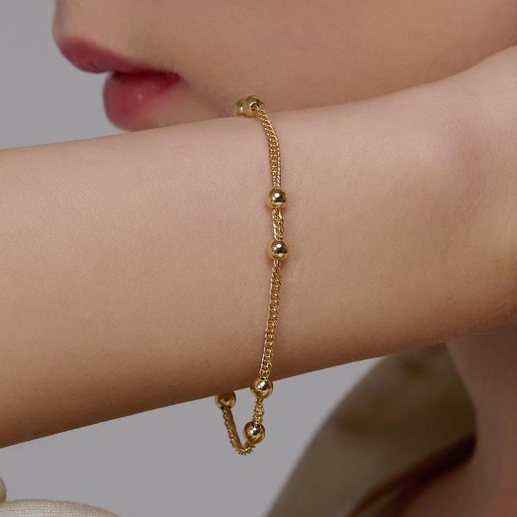 

[LOMET] 14K GP Flobby Dot Chain Bracelet_MJ5036BRB