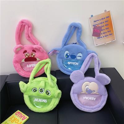 Oversized Plush Shoulder Bag Student Class Large Capacity Bear Handbag Anime Commuter Girl Jelly Bag