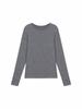 Micheumicheu Mono Ribbed Simple T-Shirt [Gray]