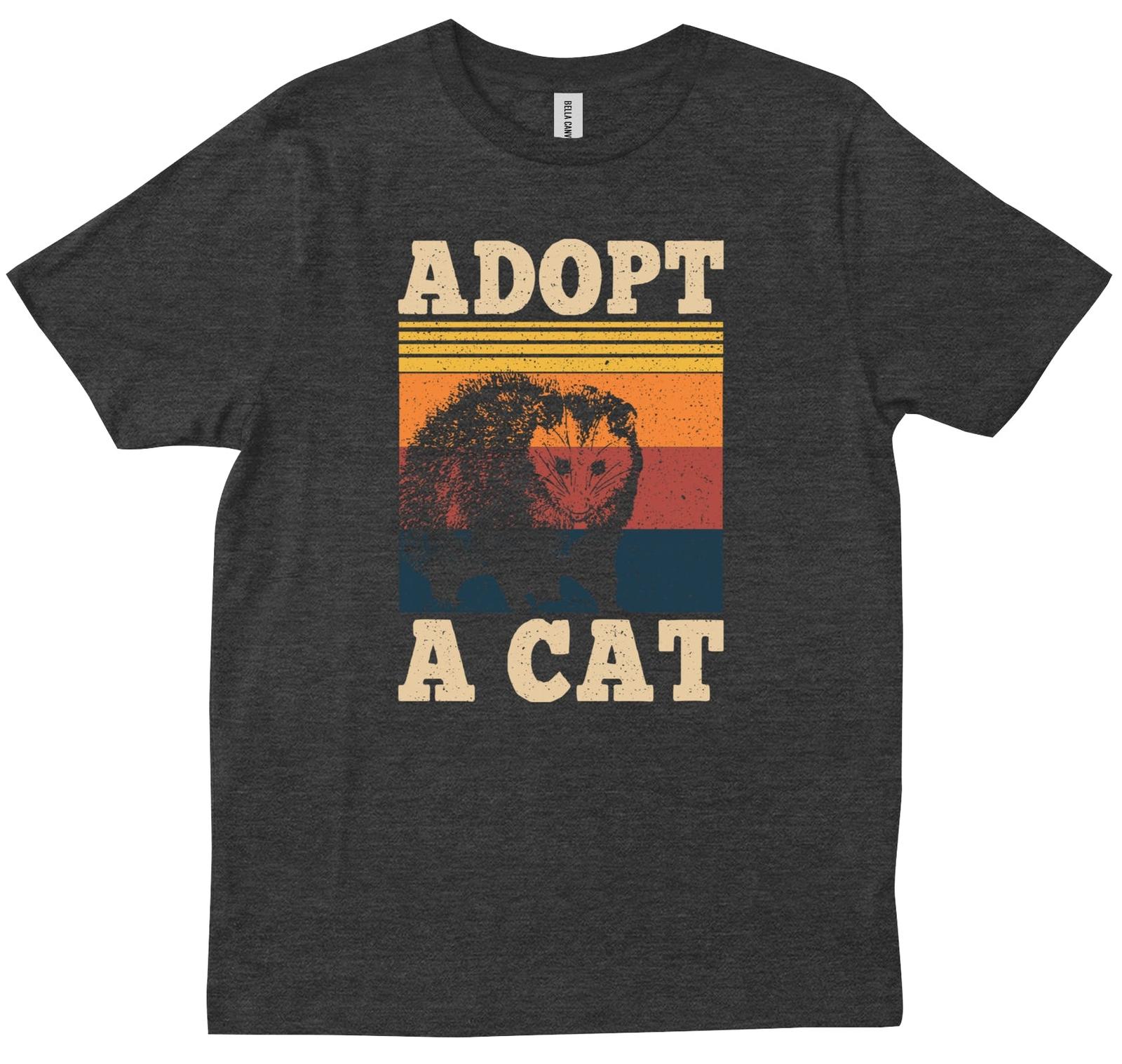 Adopt A Cat Retro Vintage Funny Pet Opossum Gift Joke T-shirt S