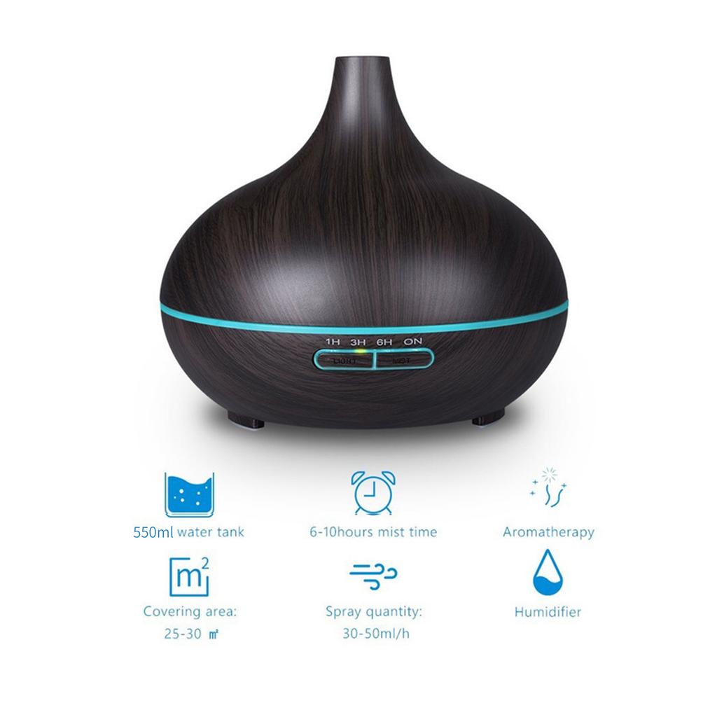 550mL Essential Oil Diffuser Mist Humidifier Diffuser Colorful Night Light Quiet Auto-Shut Off Humidifier with Remote Control Cool Desktop Humidifier