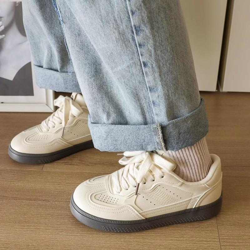 Korean version of Dexun shoes women's 2025 summer new retro versatile flat-bottomed breathable student party casual board shoes casual shoes