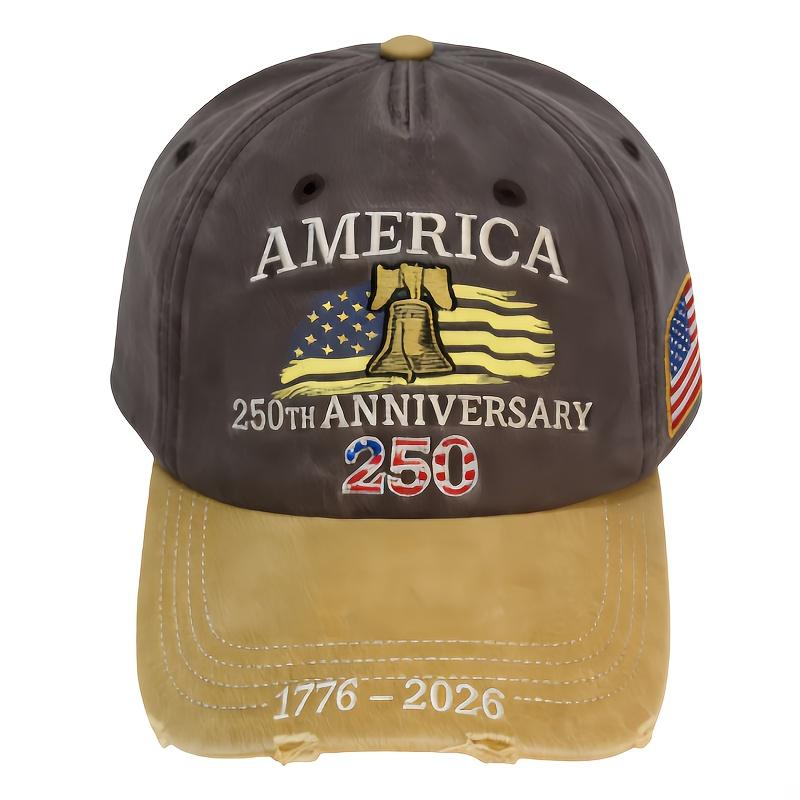 

250th Anniversary USA Flag Baseball Cap Adjustable Casual Sun Hat Perfect for Patriotic Holidays Outdoor and Gift Giving жёлтый