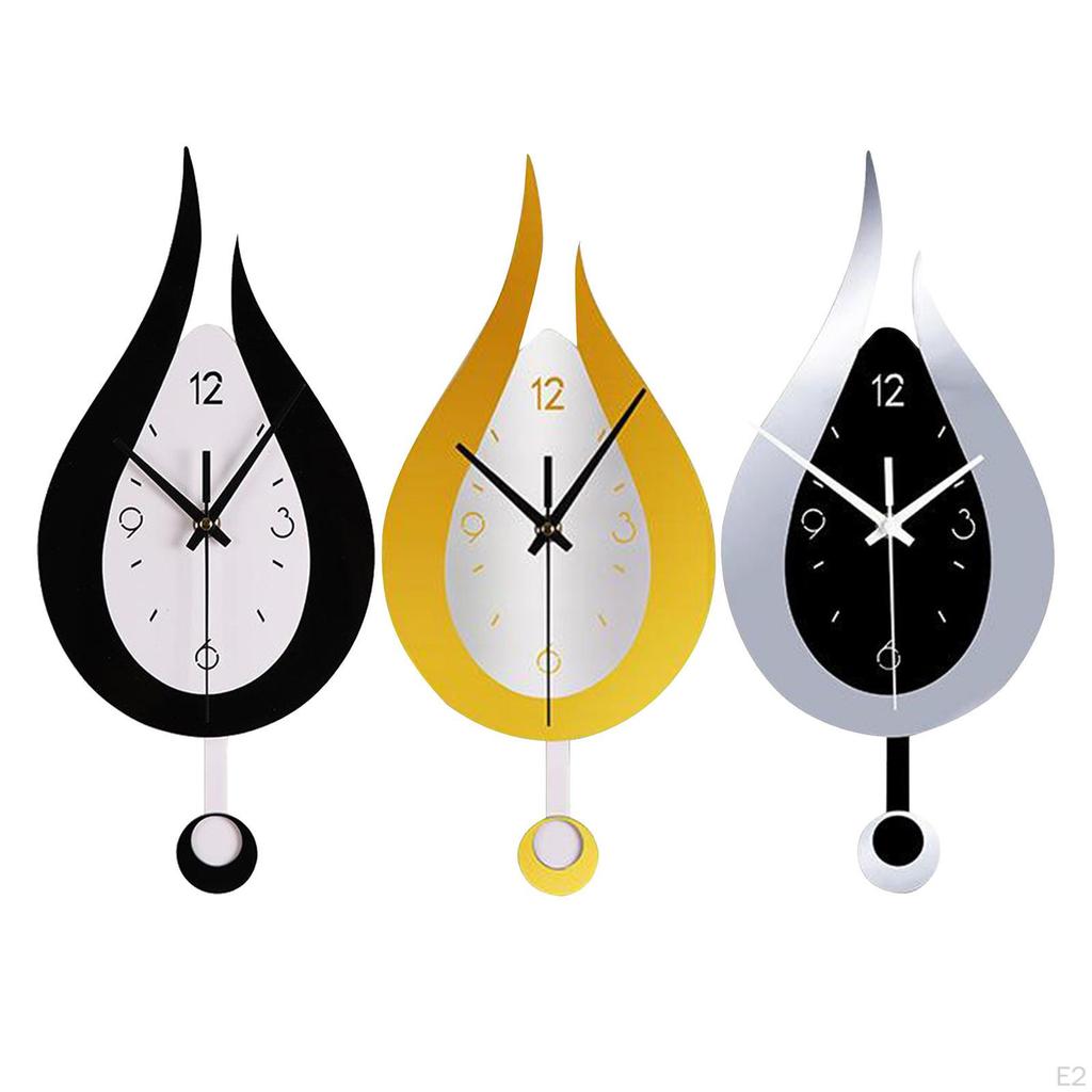 12 Inch Wall Clock with Pendulum for Living Room, Non Ticking Bedroom And Office (Battery