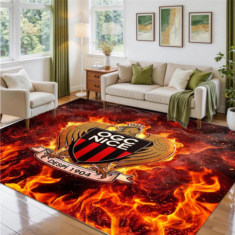 OGC Nice FC Design Crystal Velvet Rug Soft Decorative Mat for Bedroom Entrance
