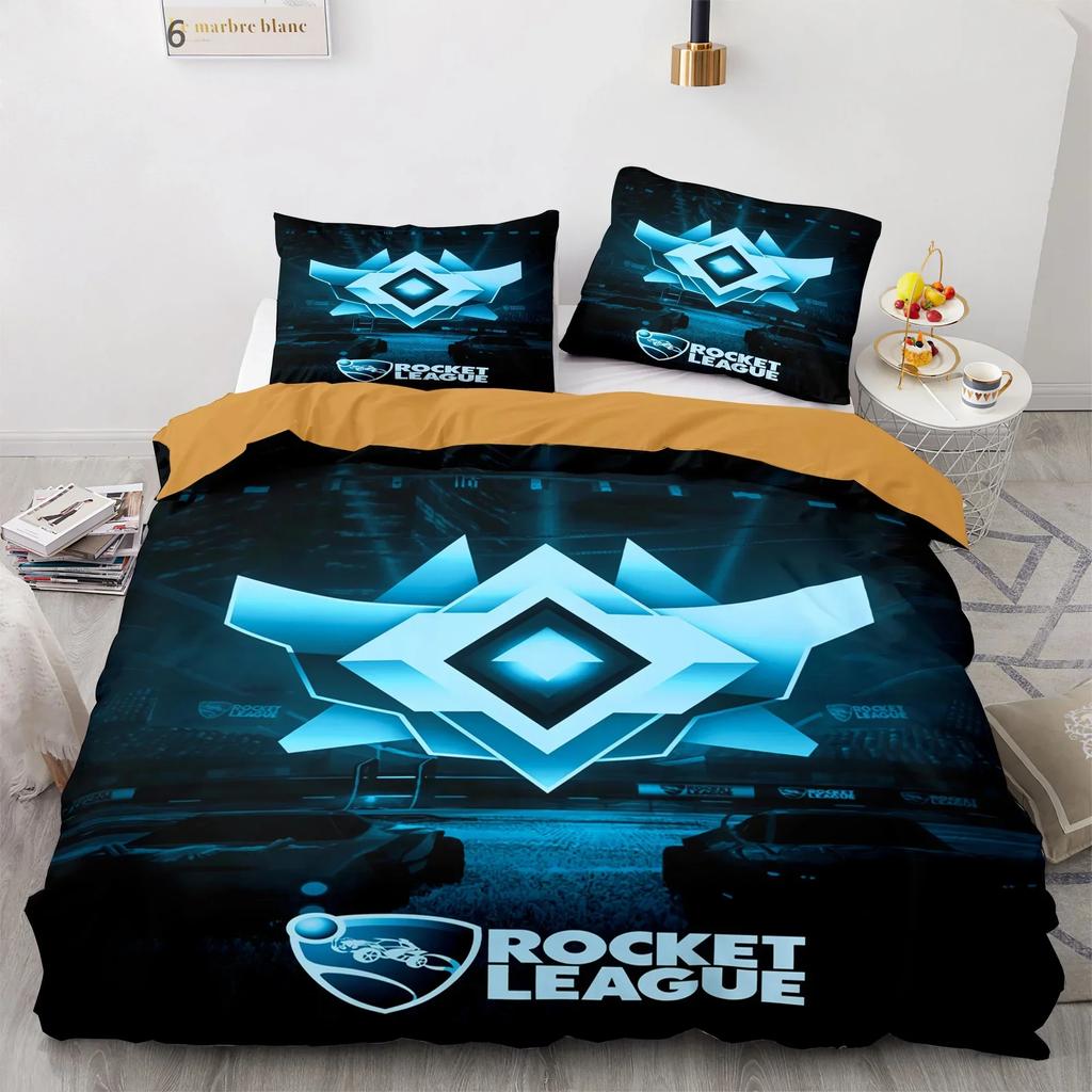 Rocket League Bedding Set Cartoon Comfortable Duvet Quilt Cover Pillowcase Bedding Set Children Bedroom Decoration Home Textile