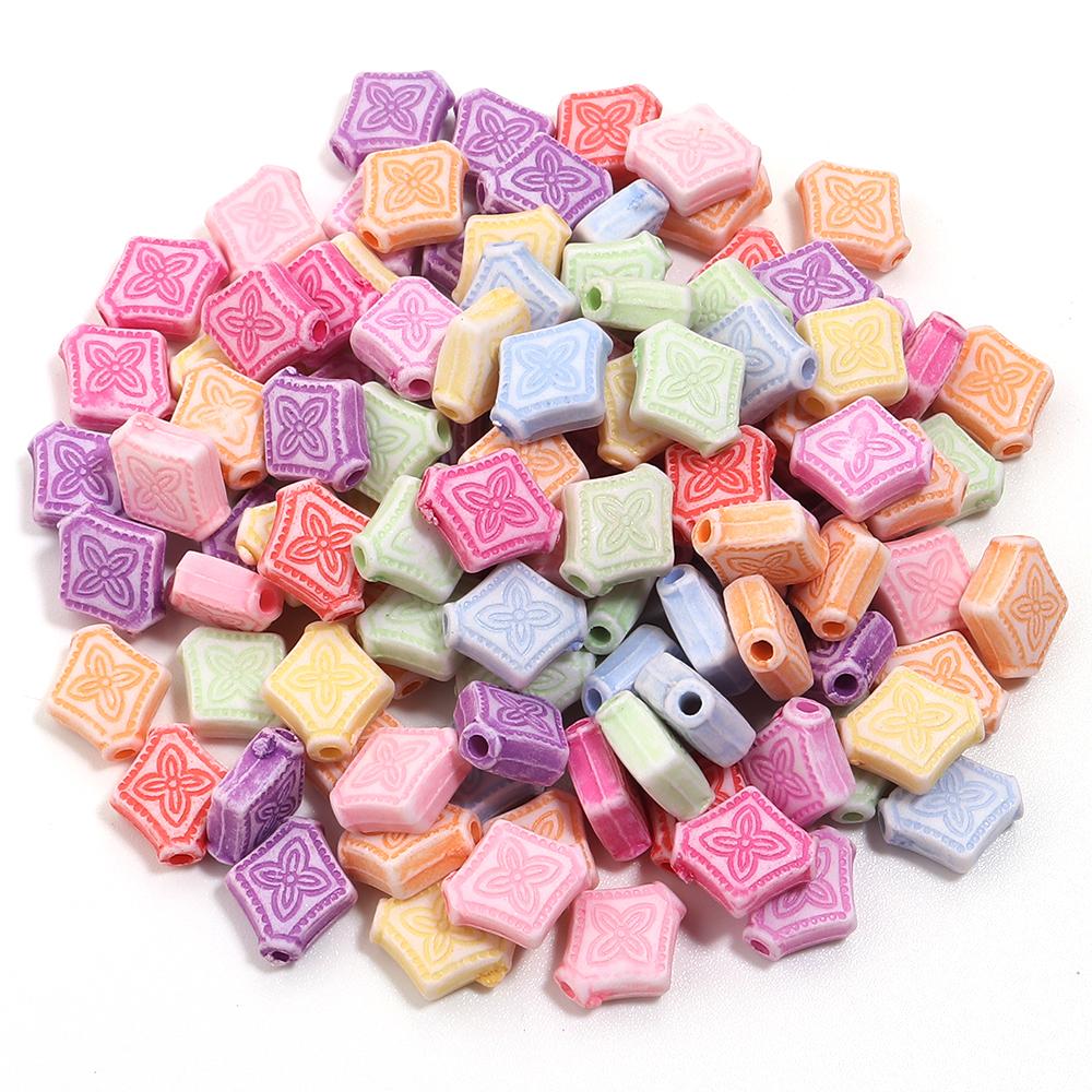 200pcs/lot Multiple Styles Plastic Beads Cat Flower Star Fish Shell Beads Loose Spacer Beads For Jewelry Making DIY Accessories