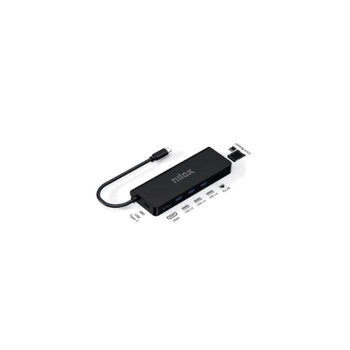 Station D'accueil HDMI 4K USB-C 8 En 1 Le NXDSUSBC04 Est Une Station D'accueil 8 En 1 Avec Sortie USB De Type C Qui Comprend Un Port