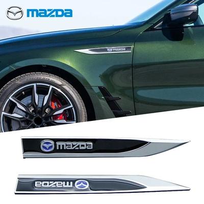 2 vnt. Automobilio emblema, ženklelis, lipdukas, apdaila, metalinis kėbulo, šoninė juostelė, skirti Mazda 2 3 MS 6 CX-5 CX5 BT-50 CX-30 AXELA, priedai