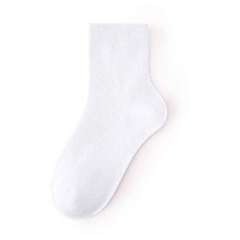 Men's Spring and Autumn Pure Color Business Breathable Sweat Absorbing Tube Cotton Socks