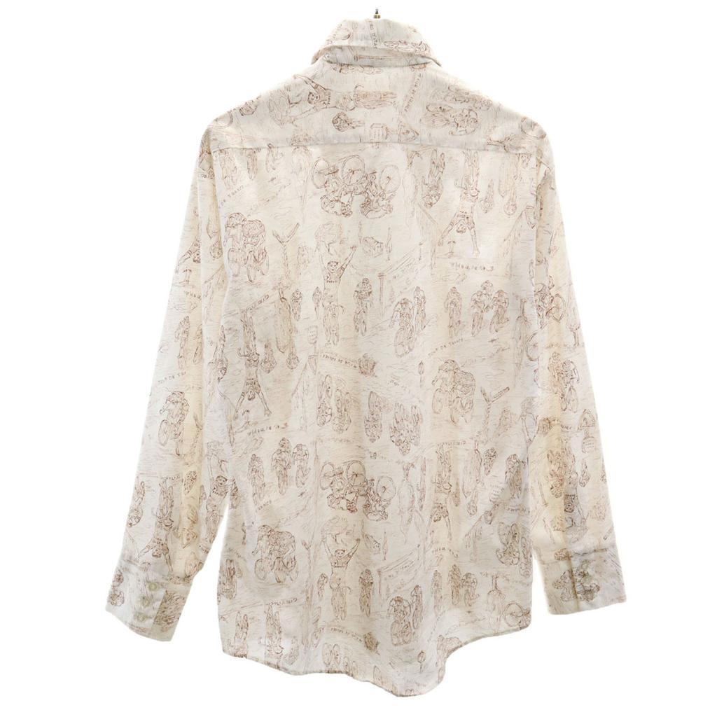 70s Vintage USA Made Collar Pads Overall Handle Long Sleeve Cotton Shirt Men's Used