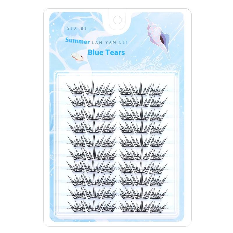 10 Rows Voluminous Glue-Free False Eyelashes 5D Fluffy Thick False Apply Extension Natural Lash Easy Segmented Curling Eyelashes