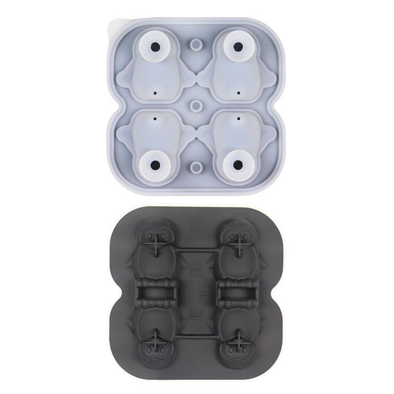 Penguin Shape Ice Tray Mold Non-Stick Reusable Ice Cubes Silicone Whiskey Ice Penguin Mold Kitchen Accessories