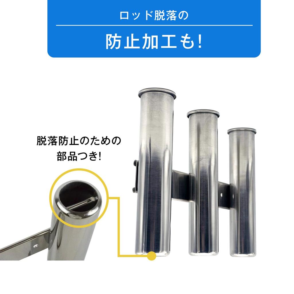Crown Doris Universal 3-Row Fishing Rod Holder for Boats, Stainless Steel Rod Stand, Fishing Tool