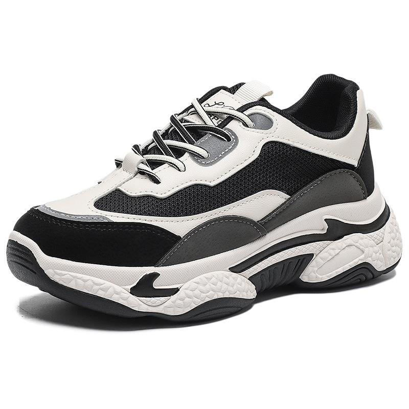 

Осенне-зимние новые туфли для папы, женская корейская версия, износостойкая спортивная обувь с толстой подошвой и бархатная теплая студенческая повседневная обувь 40