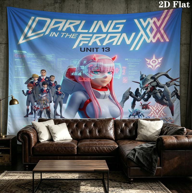 Franxx Wall Tapestry Aesthetic Wall Hanging Printed Fabric Blanket Decorative Tapestries For Bedroom Living Room Home Decor