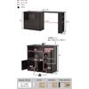 Hagiwara Extendable Kitchen Counter with Dish Cabinet and Microwave Stand (Adjustable from 104-178 cm Wide), Includes Outlets, Sliding Rails, Door Sto