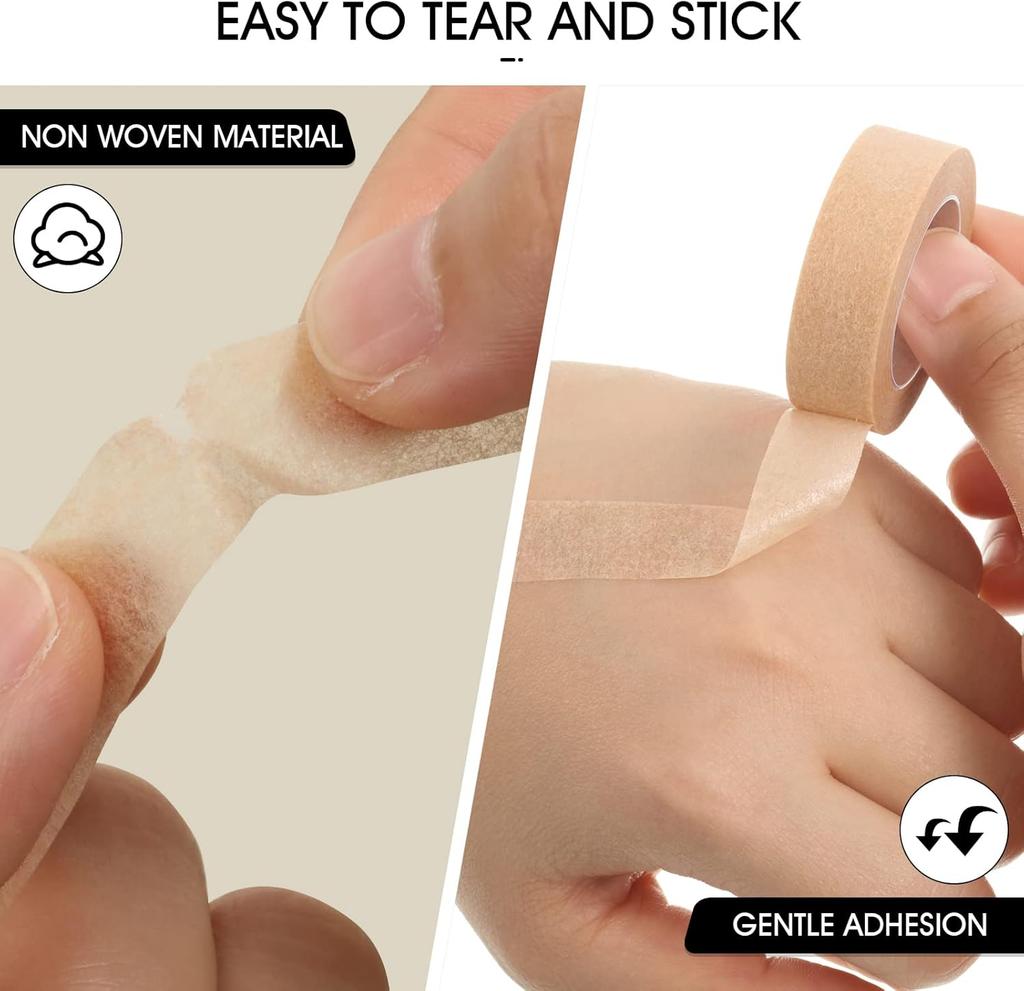 8 Rolls Beige Tape Flexible Skin Tape Breathable Nose Tape Self Adhesive Gauze Tape for Wound Injuries Swelling Sports
