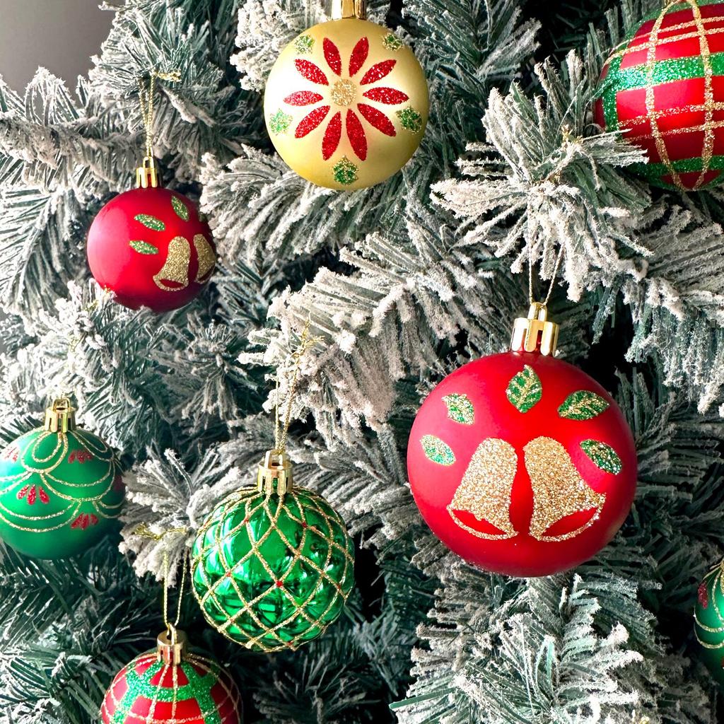 Electroplated Reindeer Plastic Hand-Painted Christmas Ball Set - Tree Ornaments