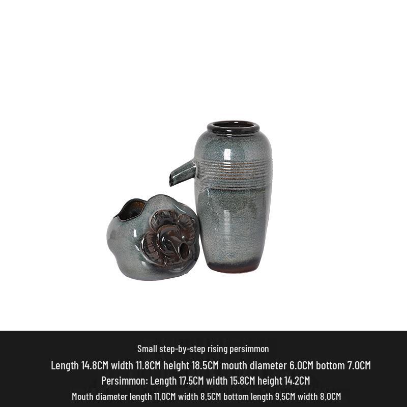 Kiln-Fired Ceramic Water Jar with Filtration, Circulation, and Ornamental Flow for Fish Tanks