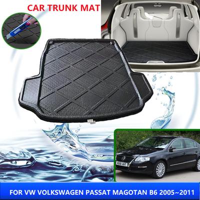 Trunk Mat For VW Volkswagen Passat Magotan B6 2005~2011 2008 2009 Rear Trunk Liner Cargo Floor Tray Carpet Mud Pad Accessories