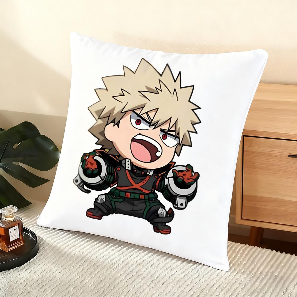 M-My H-Hero Academia Bakugo Cushion Cover Soft Short Plush Pillow Cover Smooth Cozy Texture Aesthetic Cushion Case Home Decor