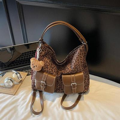 Leopard Print Women's Crossbody Bag - Large Capacity, Versatile European and American Style Shoulder Bag