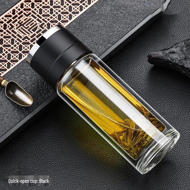 Double-Layer Glass Tea Infuser Bottle