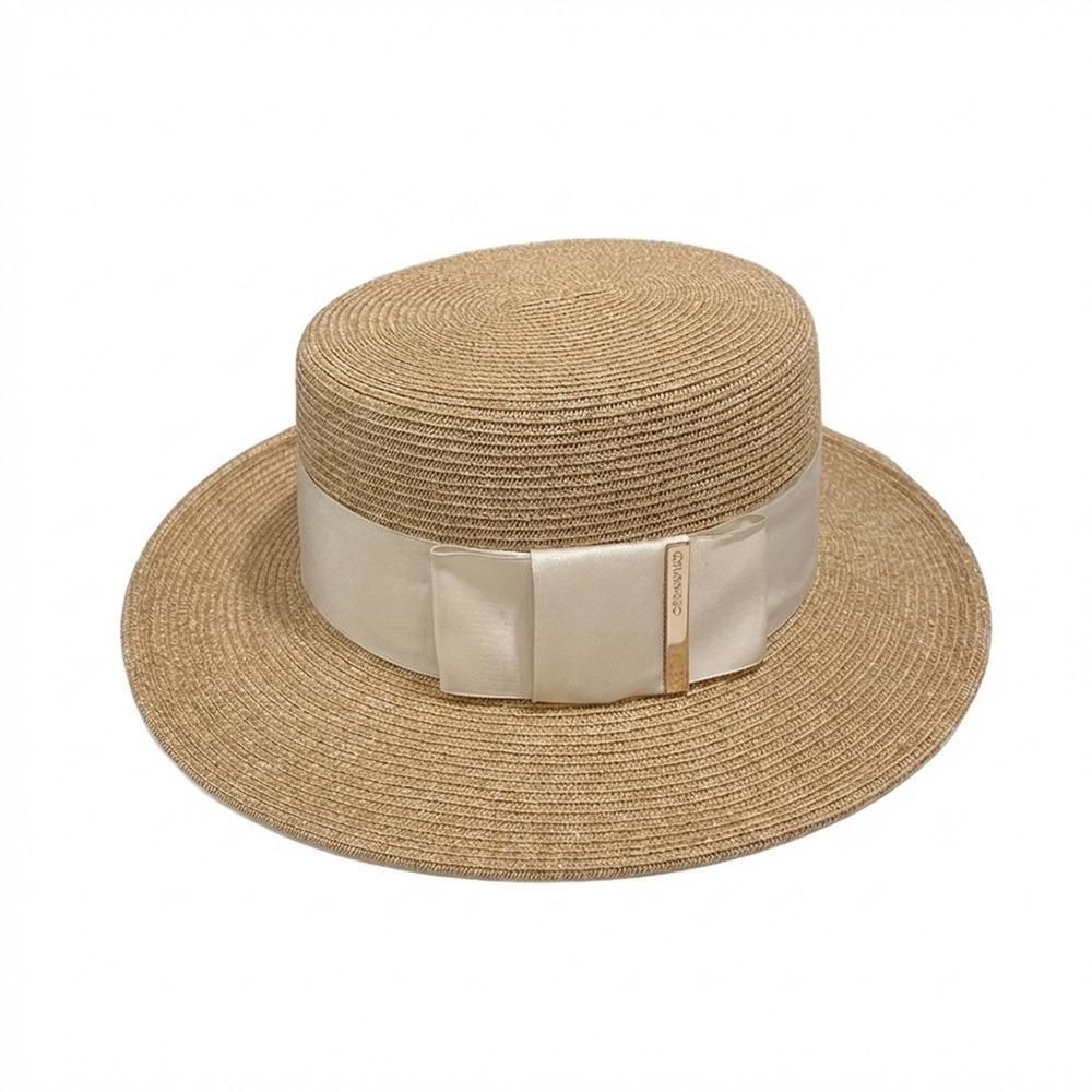 British Style Satin Bow Ladies Sun Hat Wide Brim Elegant Sun Protection Hat Sun Protection Visor Cap Outdoor Activities
