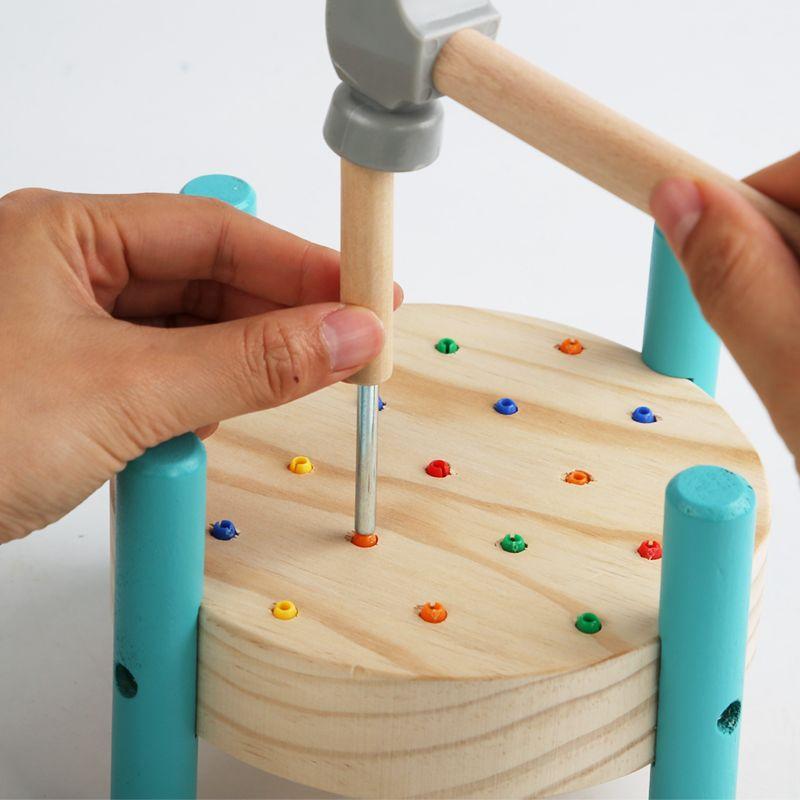 Nail Toy Early Education Children Education Hands-on Brain-Moving Beating Table1-3Year-Old Concentration Training Montessori Teaching
