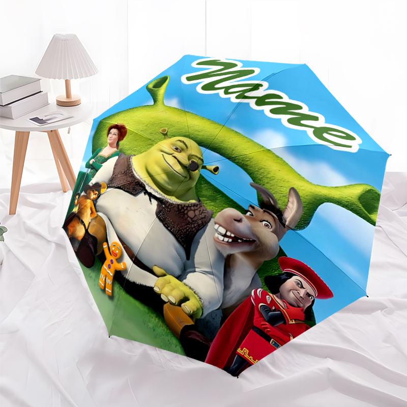 Personalized Name S-Shrek Print Umbrella - Automatic Open/Close, Eight-Rib Durable Frame, Automatic Folding Umbrella