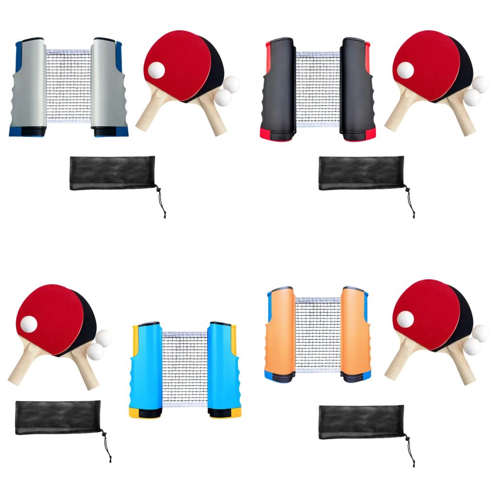1 Set Tischtennis Schläger Set Einziehbares Netz Übung Tischtennis Set Schläger Bälle für Familie Heim-Fitnessstudio Spieler Reisen Sport