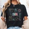 Vintage 1986 Shirt 40. Tee Geburtstag Kritzeln Geschenk 40 Jahre Alt Feier Bedrucktes T-Shirt Oberteile Ära Bday Party Freizeit Streetwear